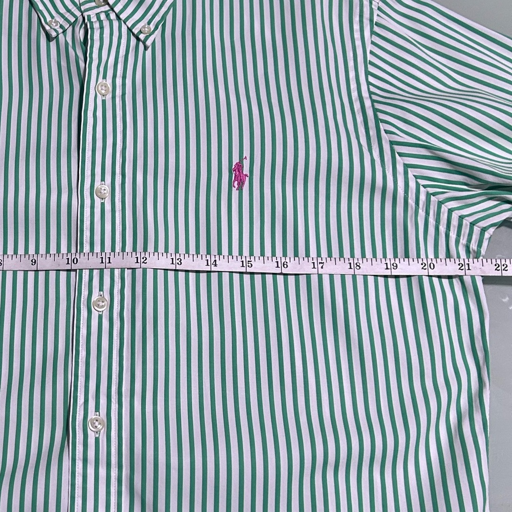 Ralph Lauren Green Stripe Button-Down Shirt - Picture 4 of 5